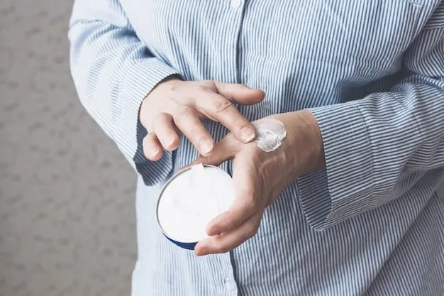 Close-up of hands gently patting a serum onto a clean face, with a clock subtly indicating the quick passage of time in the background.