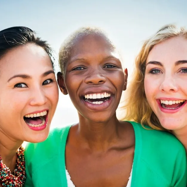 A diverse group of people (various ages and skin tones) smiling confidently, showing healthy and clear skin after successful chemical peel treatments. The image should convey a sense of satisfaction and visible improvement without explicitly showing the procedure.