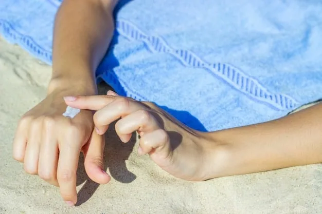 A person's hand applying sunscreen to their arm, with sun rays subtly visible in the background, symbolizing protection and daily use.