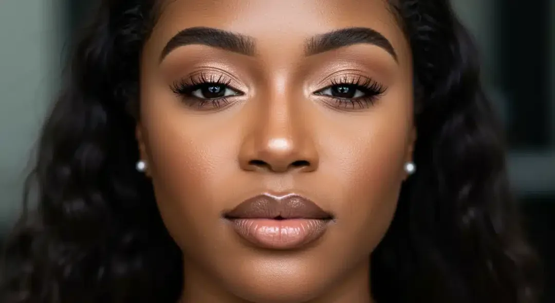 Woman with radiant, long-lasting makeup looking fresh and confident