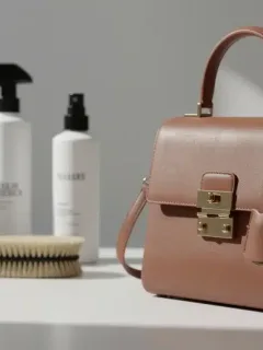 Luxury leather handbag with advanced accessory care products for 2026