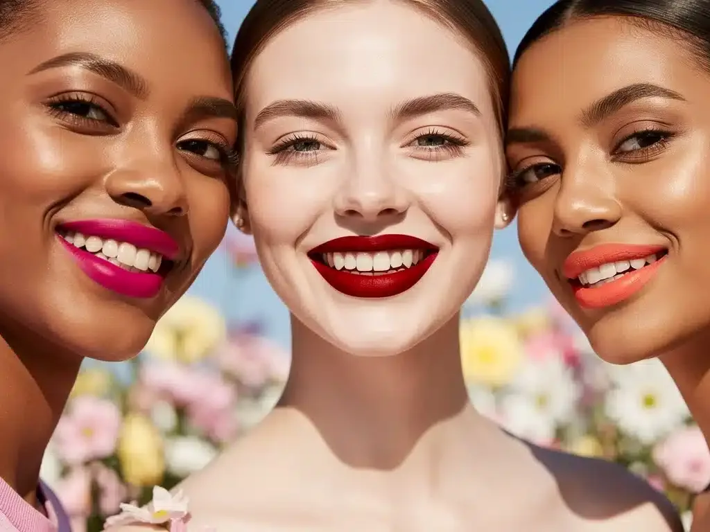 Diverse women showcasing vibrant, long-lasting lipsticks for Spring 2026