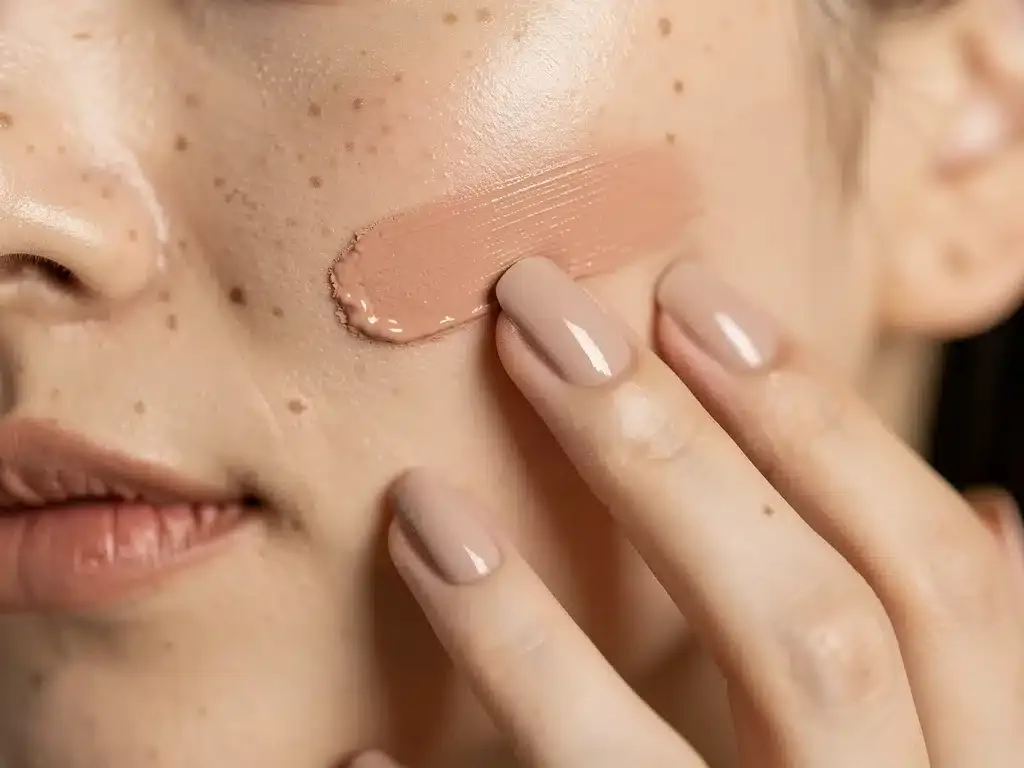 Applying cream blush for a natural, flushed look