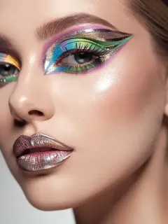 Woman showcasing advanced makeup techniques for 2026 trends