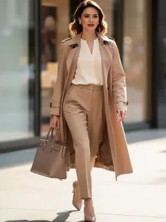 Stylish woman confidently carrying a perfect handbag on a city street.