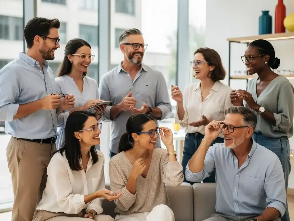 Diverse individuals showcasing flattering eyewear styles, 2026 fashion