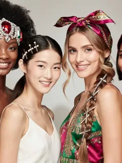 Models displaying early 2026 hair accessory trends