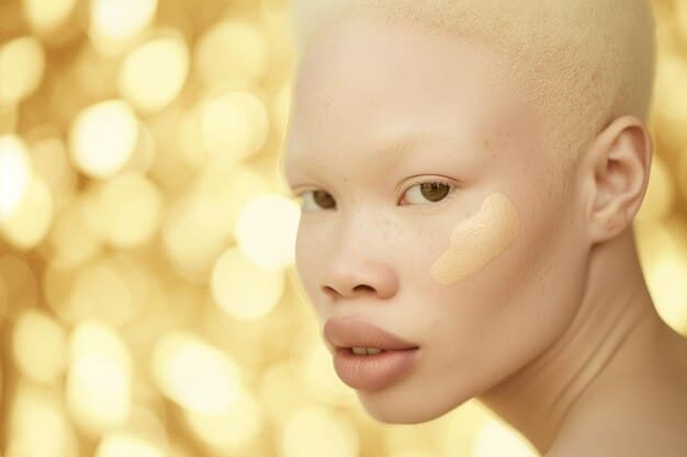 A visibly smooth and radiant complexion shown in a close-up, illustrating the appearance of healthy, well-prepped skin with subtle makeup. The skin has a soft focus, suggesting a blurring effect.