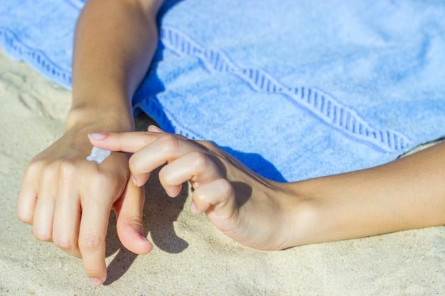 A person's hand applying sunscreen to their arm, with sun rays subtly visible in the background, symbolizing protection and daily use.