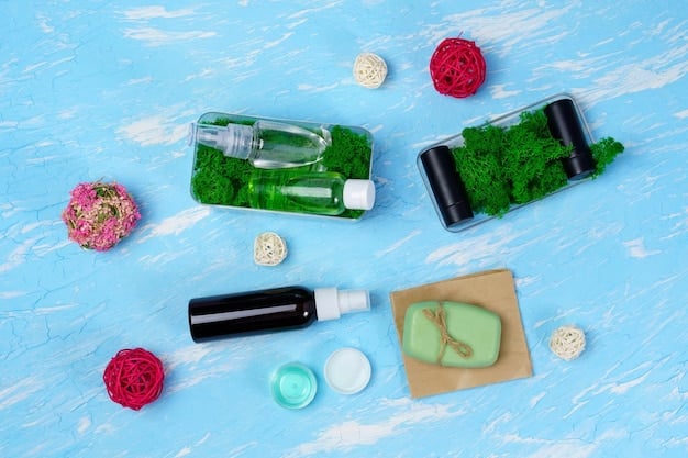 A flat lay of various skincare products specifically designed for oily skin, including a gel cleanser, a salicylic acid toner, and a lightweight moisturizer, emphasizing a curated selection.