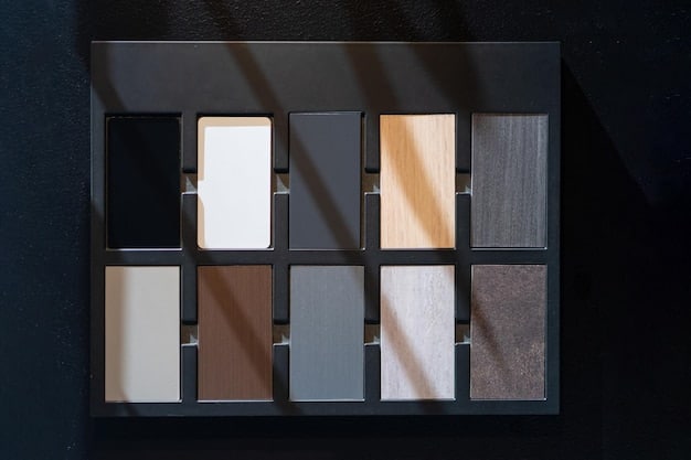 A digital mood board showing a cohesive color palette (neutrals with one accent color) alongside various fabric swatches (cotton, denim, silk) and silhouettes, all guiding the selection process for a versatile capsule collection.