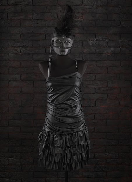 A collage showing various styles of little black dresses across different eras, from a flapper dress to a modern minimalist design.