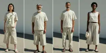 Models wearing 2025 sustainable fashion trends, showcasing eco-friendly styles.