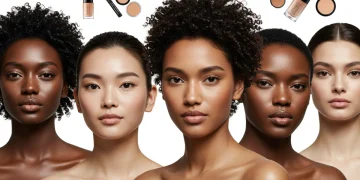 Diverse women with radiant, flawless makeup bases in a professional setting