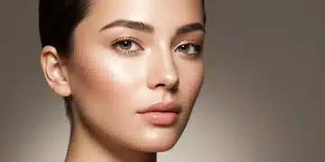 Woman with natural glow makeup, looking fresh and radiant