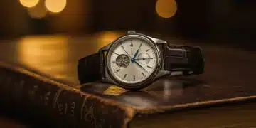 Classic watch on a vintage book, symbolizing the timeless appeal and resurgence of traditional timepieces in 2026.