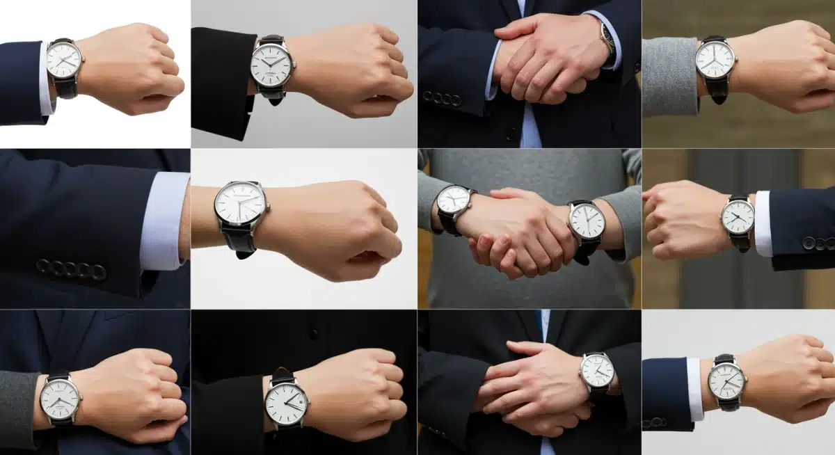 Diverse wrists showcasing classic watches styled with different outfits, highlighting versatile fashion choices.